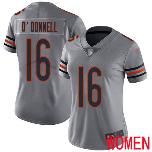 Chicago Bears Limited Silver Women Pat O Donnell Jersey NFL Football #16 Inverted Legend->youth nfl jersey->Youth Jersey
